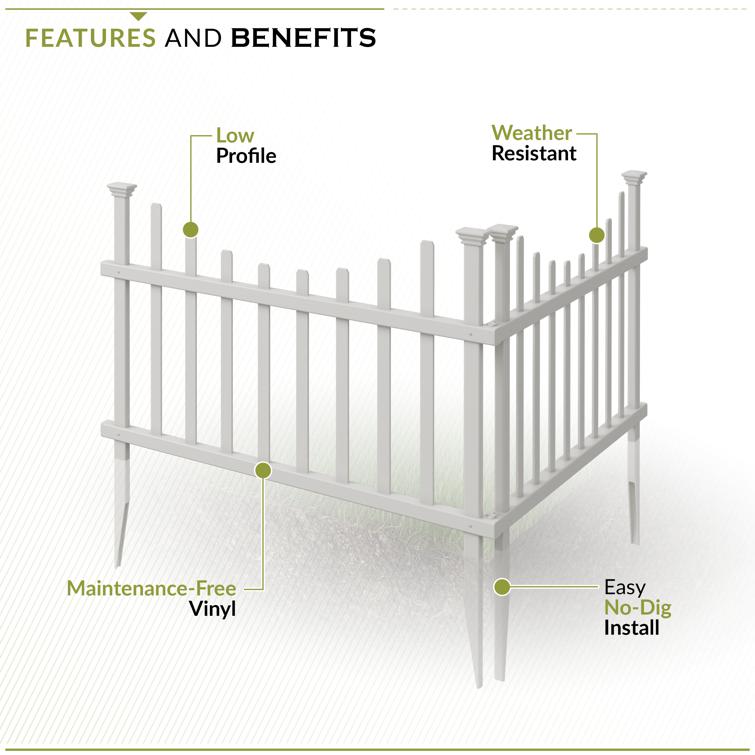 Washington No-Dig Garden Fence Kit (20in H x 42in W)